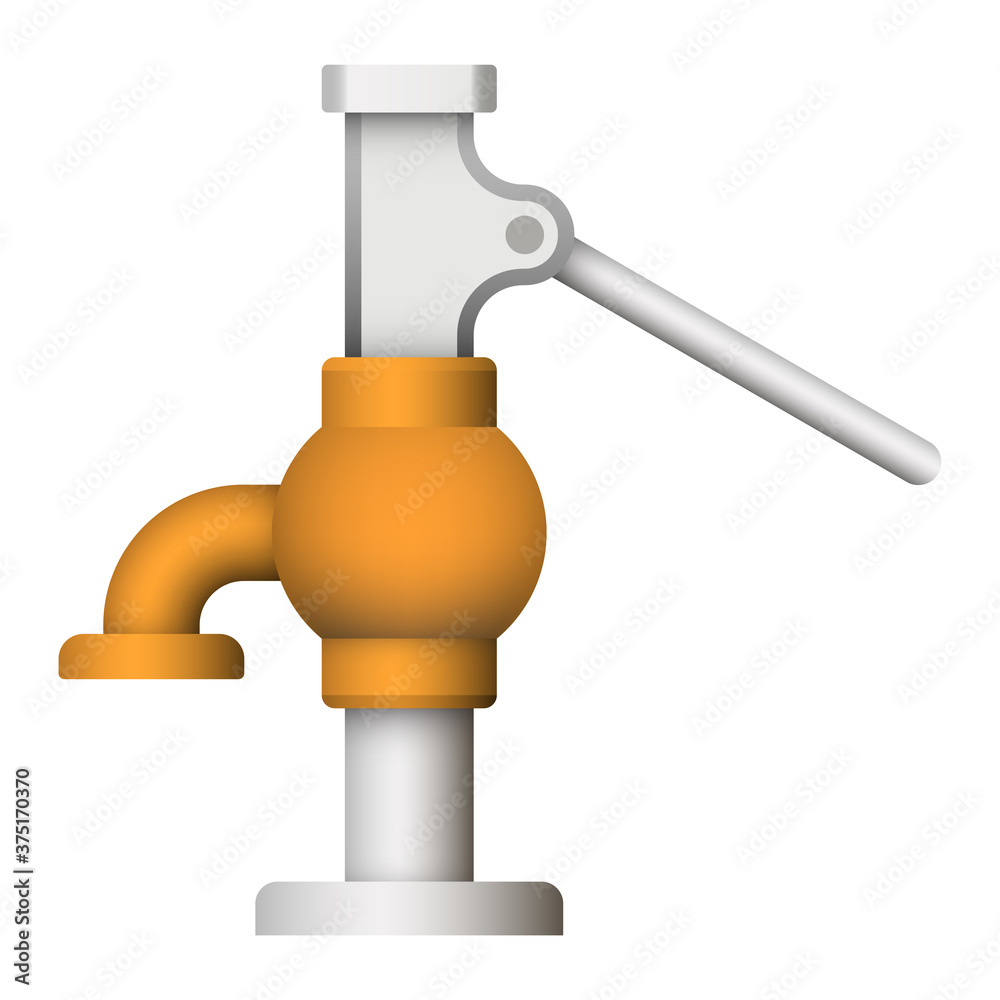 Water well pump icon. Also called hand powered water pump or hand pump or pitcher pump. That installed over water well or borehole for shallow groundwater source and using for option back up pumping. Water well pump icon. Also called hand powered water pump or hand pump or pitcher pump. That installed over water well or borehole for shallow groundwater source and using for option back up pumping.