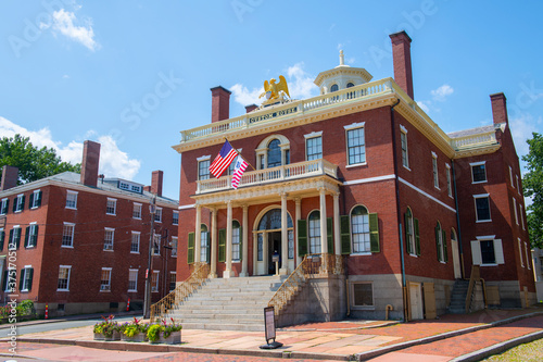 Custom House at the Salem Maritime National Historic Site (NHS) in Salem, Massachusetts MA, USA. This federal style building was built in 1819 and is the first NHS in the United States.