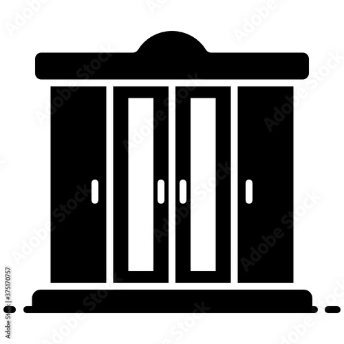 
A wooden wardrobe with sliding doors, almira icon
