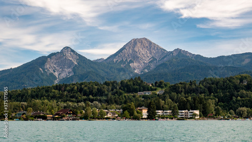 Lake 'Faaker See' with 'Mittagskogel' massif in Carinthia, Austria