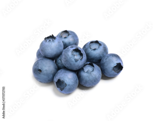 Delicious fresh ripe blueberries isolated on white