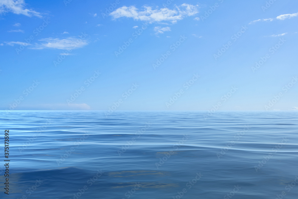 Seascape with blue sea and sky