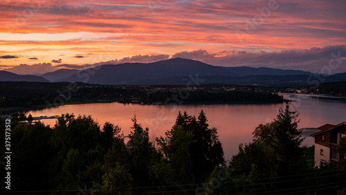 Lake 'Faaker See' in Carinthia, Austria, at the blue hour