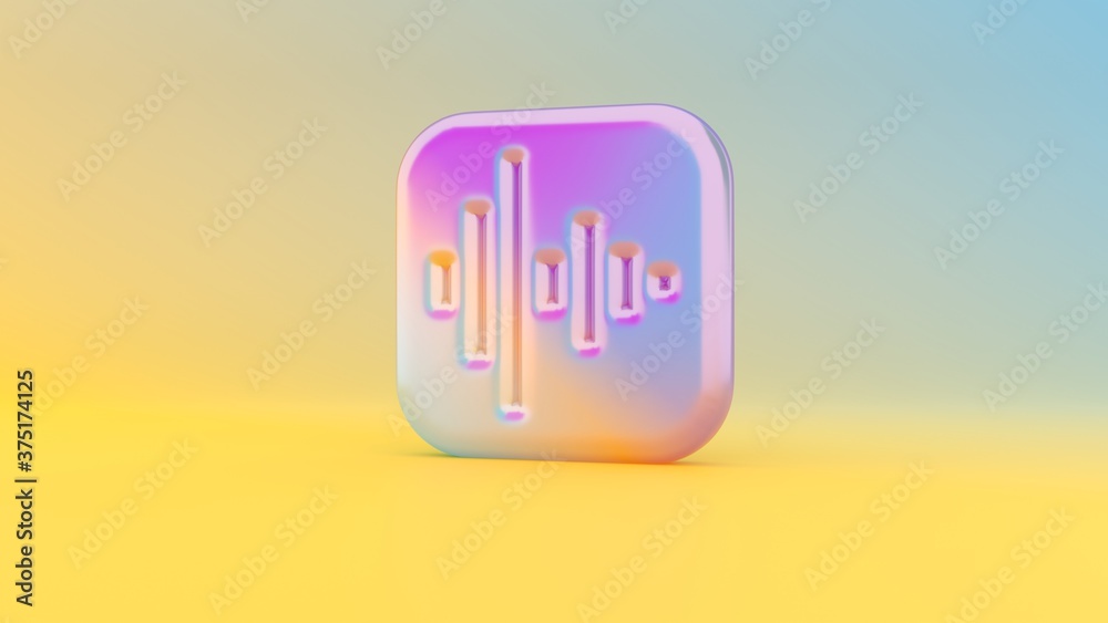 3d rendering colorful vibrant icon of voice memos app on colored background 3d rendering colorful vibrant icon of voice memos app on colored background
