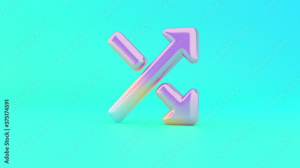 3d rendering colorful vibrant symbol of diagonal arrows on colored background 3d rendering colorful vibrant symbol of diagonal arrows on colored background