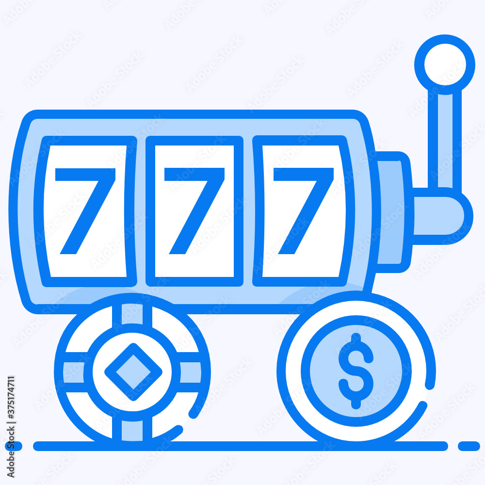 One armed bandit, jackpot or slot machine icon in style
One armed bandit, jackpot or slot machine icon in style