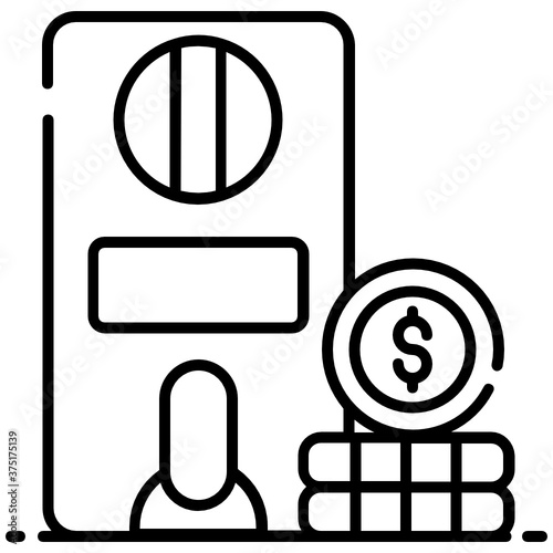 
One armed bandit, jackpot or coin machine icon in style 
