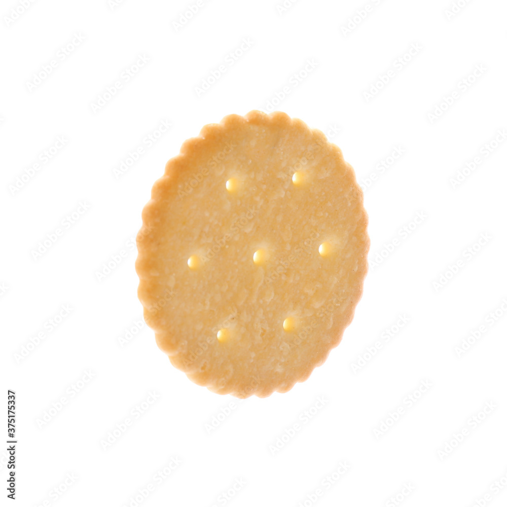 Crispy cracker isolated on white. Delicious snack Crispy cracker isolated on white. Delicious snack