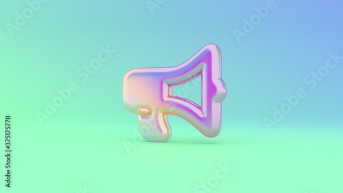 3d rendering colorful vibrant symbol of bullhorn on colored background