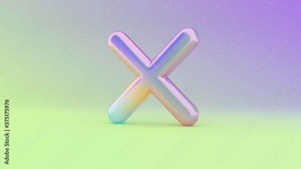 Obraz premium 3d rendering colorful vibrant symbol of cancel on colored background