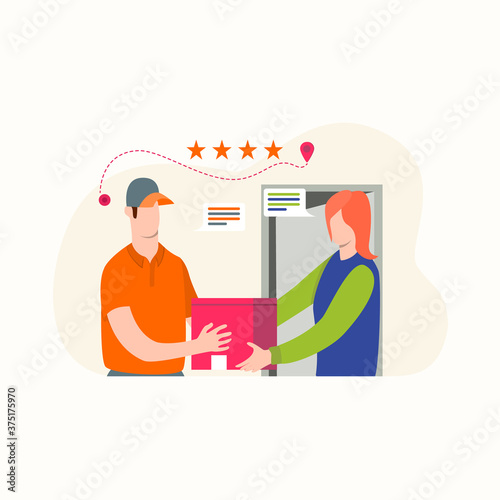 Delivery man get reviewed after delivery