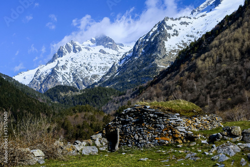 Cabaña de pastores.Valle de Estós.Pirineo de Huesca.Aragón. España.