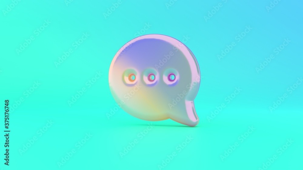 3d rendering colorful vibrant symbol of rounded chat bubble on colored background 3d rendering colorful vibrant symbol of rounded chat bubble on colored background