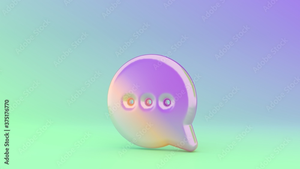 3d rendering colorful vibrant symbol of rounded chat bubble on colored background 3d rendering colorful vibrant symbol of rounded chat bubble on colored background