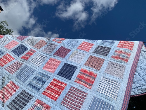 quilt blowing in the wind