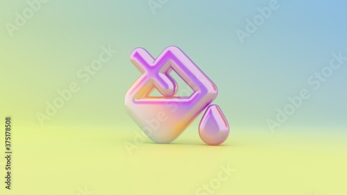 3d rendering colorful vibrant symbol of fill drip on colored background