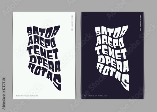 Modern Distorted Typography A4 Poster Template. Vector illustration.