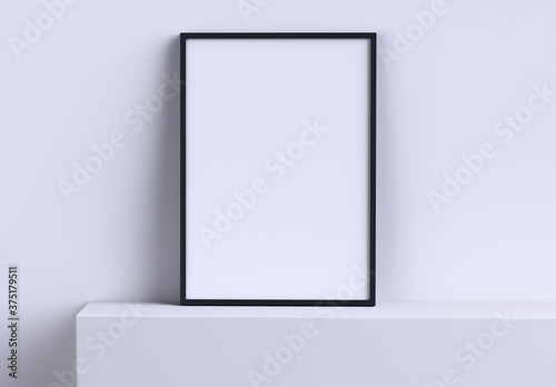 Realistic A4 Photo Frame Mockup. 3D render.