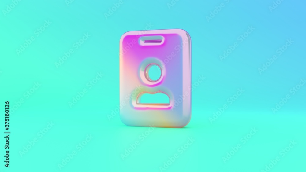 3d rendering colorful vibrant symbol of id badge on colored background 3d rendering colorful vibrant symbol of id badge on colored background