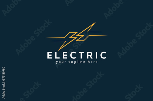 Electric Logo, abstract letter S from negative space lightning bolt , tunder bolt design logo template, vector illustration