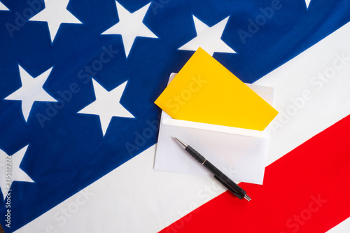 Letter and pen on the backg...