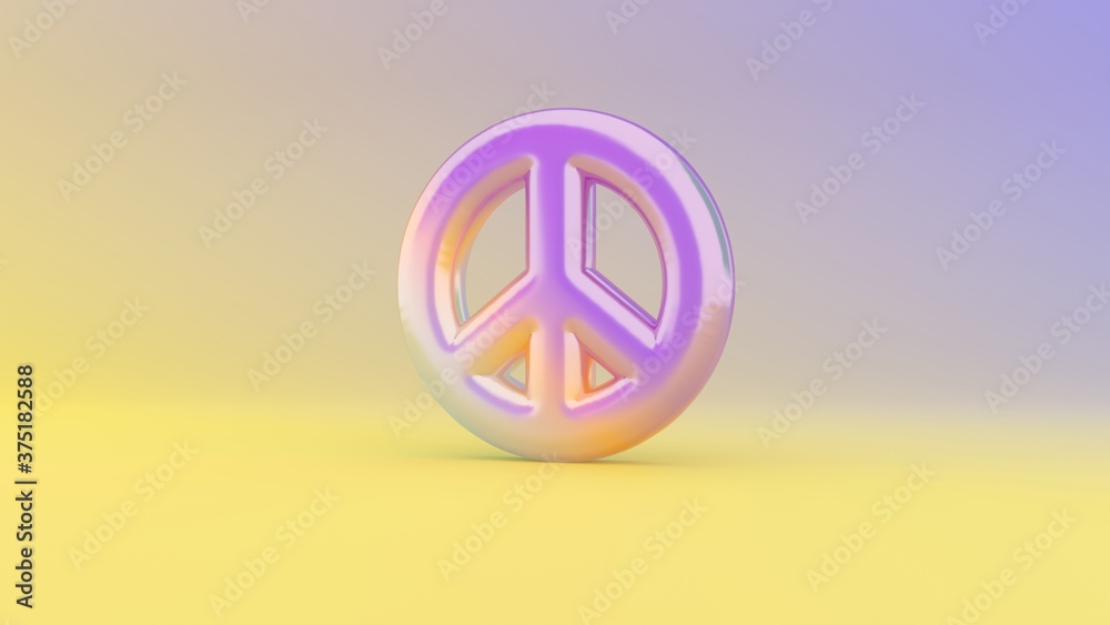 3d rendering colorful vibrant symbol of peace on colored background 3d rendering colorful vibrant symbol of peace on colored background