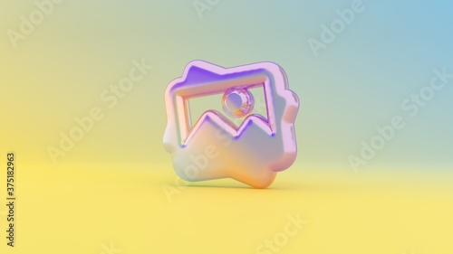 3d rendering colorful vibrant symbol of picture on colored background photo