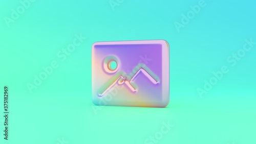 3d rendering colorful vibrant symbol of picture on colored background photo