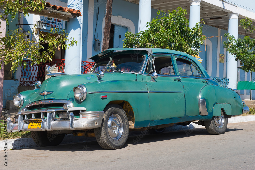 Vintage car, Vinales, Pinar del Rio Province, Cuba, Central America.