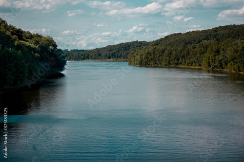 lake with forest around