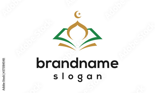 Modern mosque logo design vector