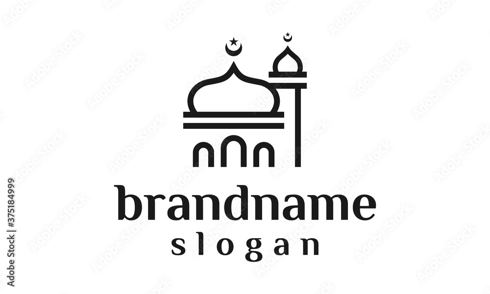 Modern mosque logo design vector