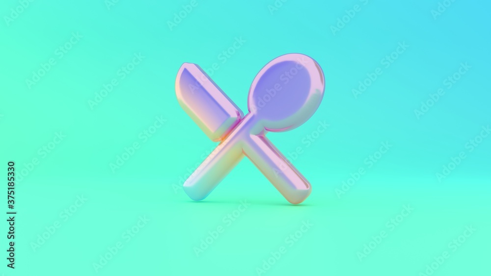 3d rendering colorful vibrant symbol of restaurant on colored background 3d rendering colorful vibrant symbol of restaurant on colored background