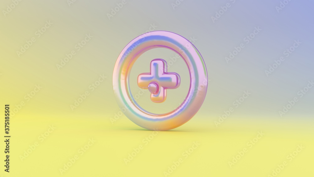 3d rendering colorful vibrant symbol of round on colored background