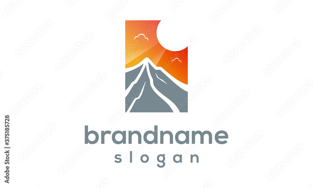 Modern mountain logo design vector