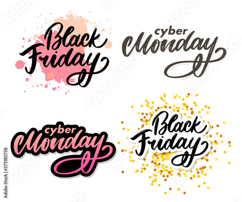 Set Black friday letter. Cyber monday sale banner vector. Cyber monday banner design. Technology background. Concept event advertising. Holiday shopping.