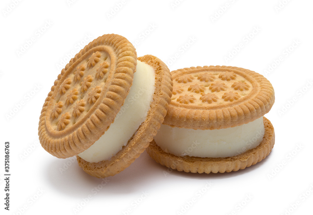 Two Vanilla Sandwhich Cookies Two Vanilla Sandwhich Cookies