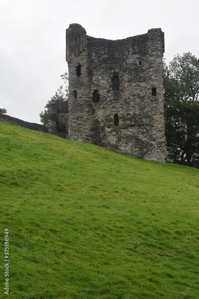 Castle ruins in the Derbyshire Peak District