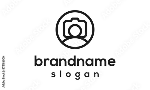 People camera logo design vector