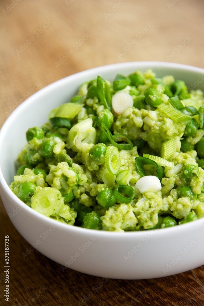 Pea and Rice Salad with Spinach Cilantro Pesto Pea and Rice Salad with Spinach Cilantro Pesto