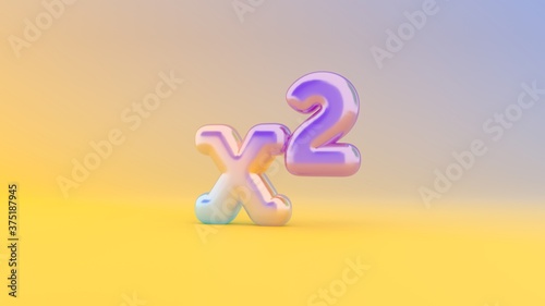 Принти на полотні 3d rendering colorful vibrant symbol of superscript on colored background