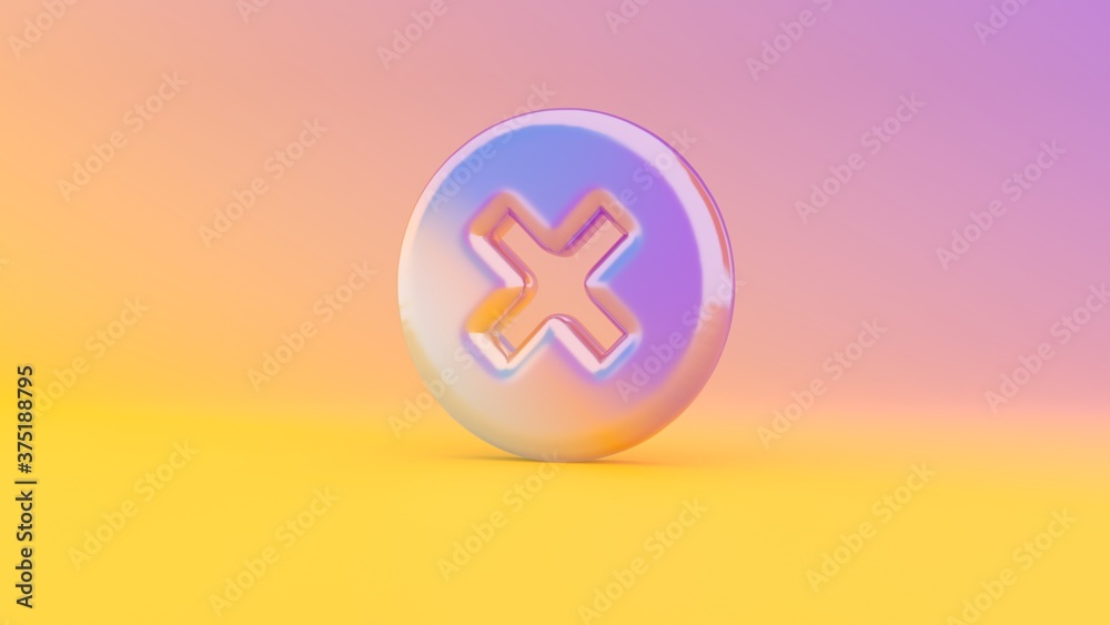Obraz premium 3d rendering colorful vibrant symbol of times circle on colored background