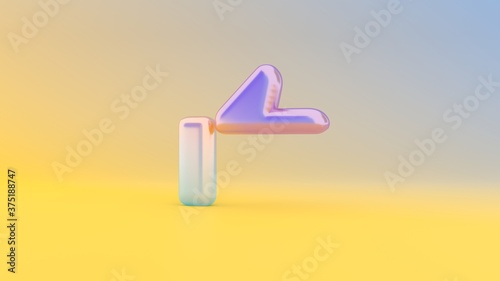 3d rendering colorful vibrant symbol of thumb up button on colored background