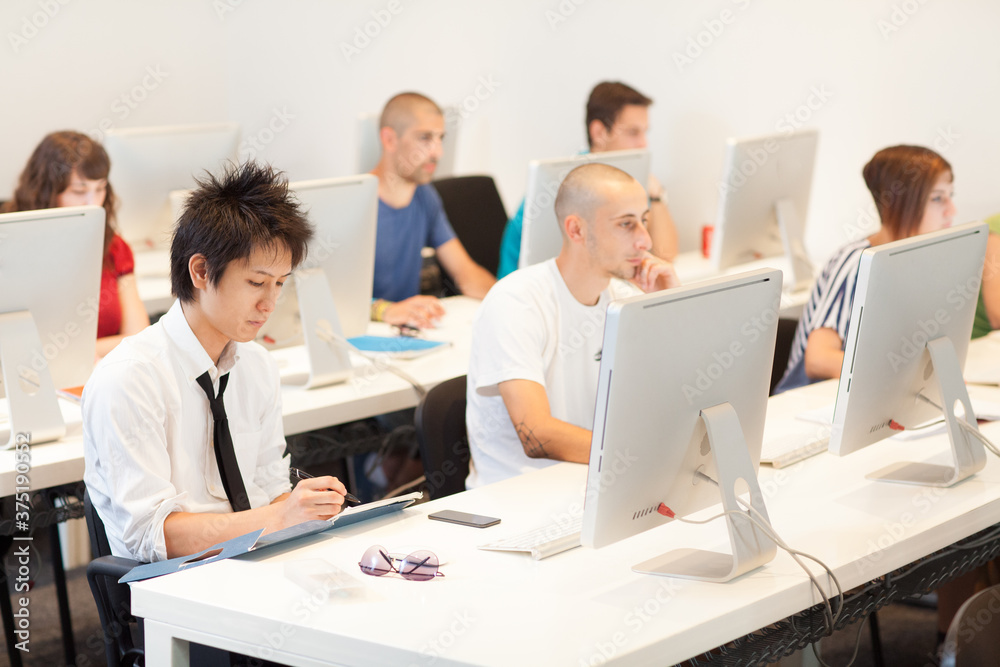 Students studying in the classroom. Students studying in the classroom.