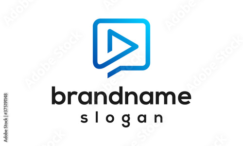 Free Download Modern play chat logo design vector - GFXLoad