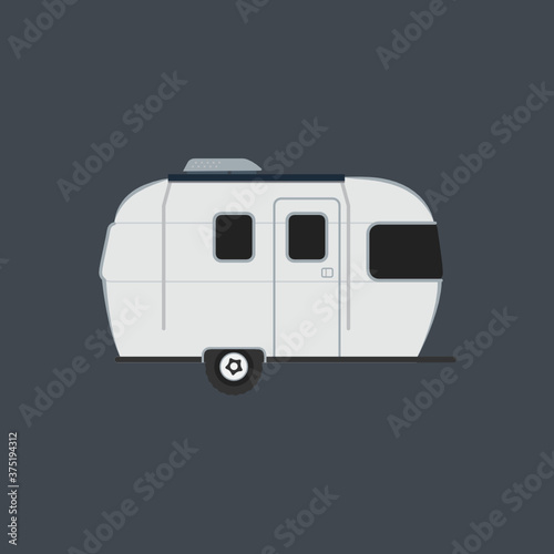 Travel Trailer Car Vector Illustration Background