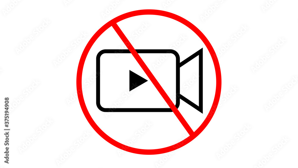 No filming thin line icon, prohibition and forbidden, No filming thin line icon, prohibition and forbidden,