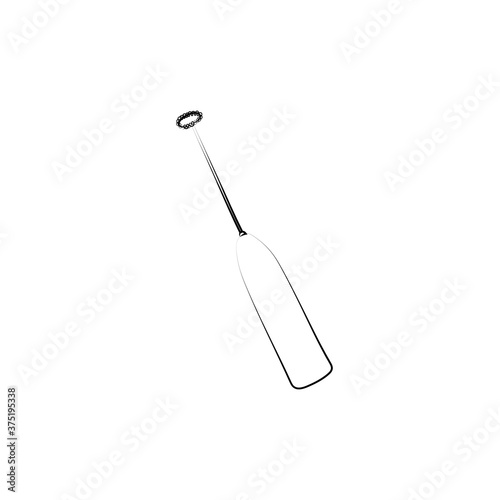 Milk Frother Device Landing Web Page Header Banner Template Vector. Milk Frother Kitchen Electronic Equipment, Utensil Kitchenware © Oph_Elia