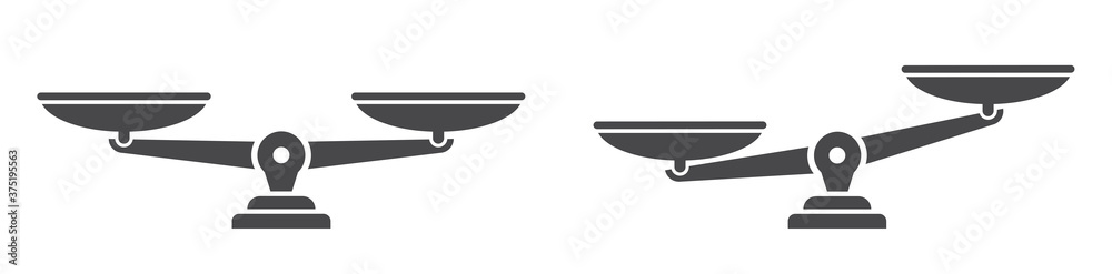 Naklejka premium Scales icons set. Scale flat style icon. Law scale icon. Libra sumbol - stock vector.