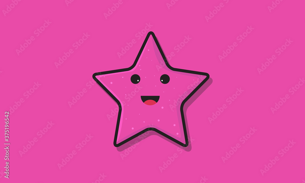 Obraz premium icon design vector illustration of a star with a pink background and has a cute face shape